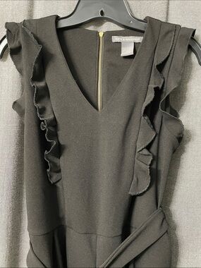Kate & Mallory Black Ruffle Belted Jumpsuit(NWOT)